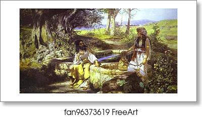 Free art print of Christ and the Samaritan Woman by Henryk Hector Siemiradzki