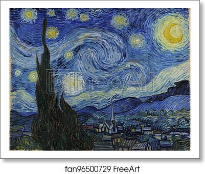 Free art print of The Starry Night by Vincent Van Gogh Free art print of The Starry Night by Vincent Van Gogh