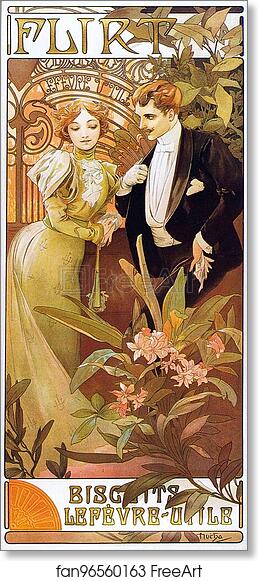 Free art print of Flirt - Biscuits Lefevre-Utile by Alphonse Mucha