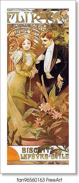 Free art print of Flirt - Biscuits Lefevre-Utile by Alphonse Mucha Free art print of Flirt - Biscuits Lefevre-Utile by Alphonse Mucha