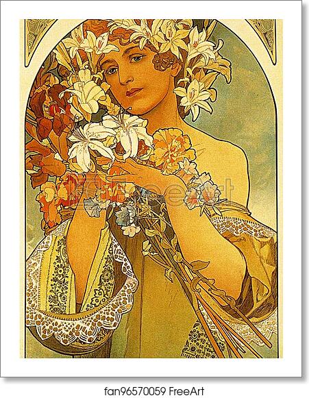 Free art print of Flowers by Alphonse Mucha Free art print of Flowers by Alphonse Mucha