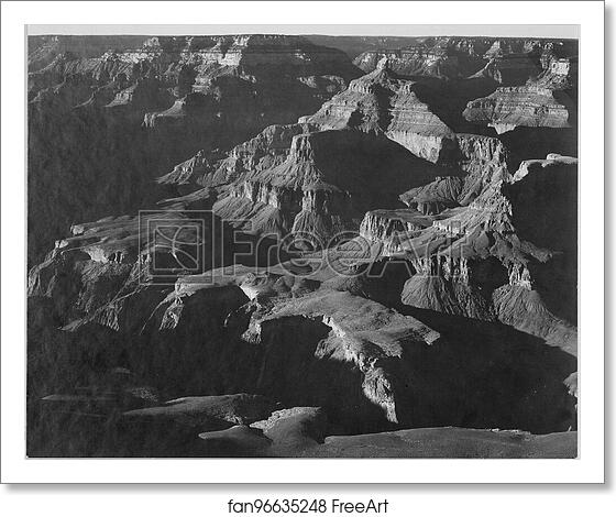 Free art print of Close in view, looking down toward peak formations, "Grand Canyon National Park," Arizona. Photographs of National Parks and Monuments, compiled 1941 - 1942, documenting the period ca. 1933 - 1942. by Ansel Adams (1902-1984) Free art print of Close in view, looking down toward peak formations, "Grand Canyon National Park," Arizona. Photographs of National Parks and Monuments, compiled 1941 - 1942, documenting the period ca. 1933 - 1942. by Ansel Adams (1902-1984)