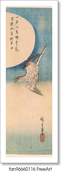 Free art print of Cuckoo flying under a full moon by Utagawa Hiroshige Free art print of Cuckoo flying under a full moon by Utagawa Hiroshige