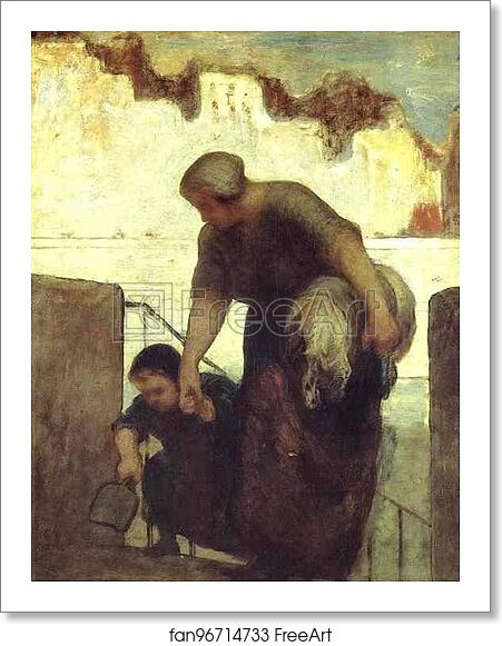 Free art print of The Laundress by Honoré Daumier