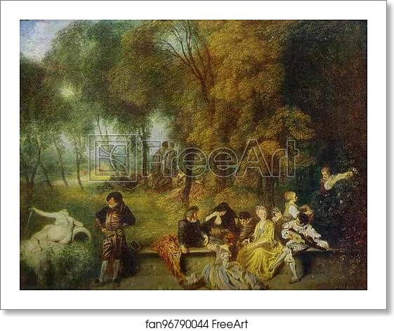 Free art print of A Garden Party by Jean-Antoine Watteau Free art print of A Garden Party by Jean-Antoine Watteau