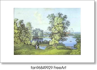 Free art print of View of the Large Pond in the Tsarskoselsky Gardens by Semion Shchedrin