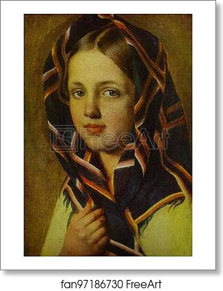 Free art print of Girl in a Kerchief by Alexey Venetsianov