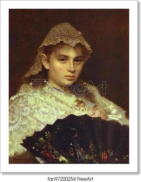 Free art print of Portrait of O. Rophtopulo (Girl with a Fan) by Ivan Kramskoy Free art print of Portrait of O. Rophtopulo (Girl with a Fan) by Ivan Kramskoy