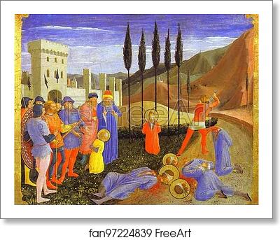 Free art print of San Marco Altarpiece: The Beheading of Cosmas and Damian by Fra Angelico