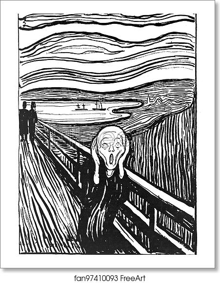 Free art print of The Scream, 1895 lithograph by Edvard Munch Free art print of The Scream, 1895 lithograph by Edvard Munch