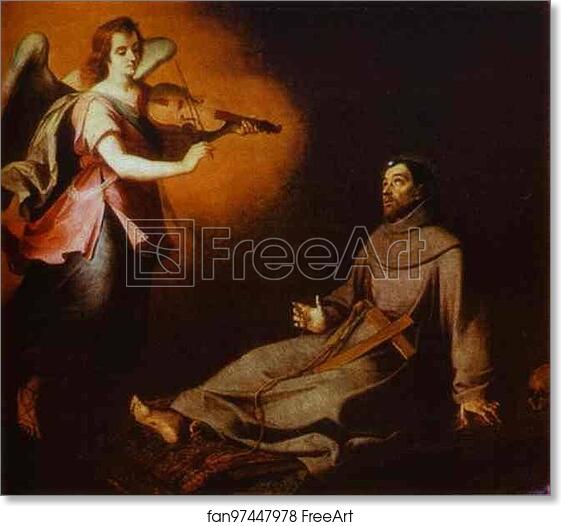 Free art print of Vision to St. Francis by Bartolomé Esteban Murillo