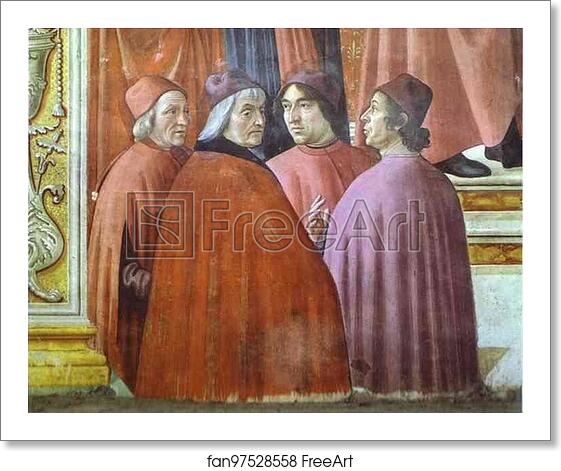 Free art print of Zachariah in the Temple: Marsilio Ficino, Cristoforo Landino, Angelo Poliziano and Demetrios Chalkondyles. Detail by Domenico Ghirlandaio Free art print of Zachariah in the Temple: Marsilio Ficino, Cristoforo Landino, Angelo Poliziano and Demetrios Chalkondyles. Detail by Domenico Ghirlandaio