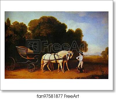 Free art print of Park Phaeton with a Pair of Cream Pontes in Charge of a Stable Lad with a Dog by George Stubbs Free art print of Park Phaeton with a Pair of Cream Pontes in Charge of a Stable Lad with a Dog by George Stubbs