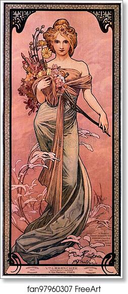Free art print of Spring by Alphonse Mucha