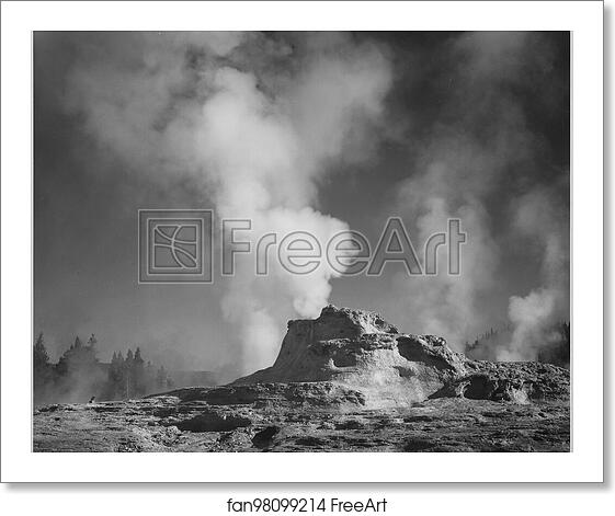 Free art print of Castle Geyser Cove, Yellowstone National Park, Wyoming. Photographs of National Parks and Monuments, compiled 1941 - 1942, documenting the period ca. 1933 - 1942. by Ansel Adams (1902-1984) Free art print of Castle Geyser Cove, Yellowstone National Park, Wyoming. Photographs of National Parks and Monuments, compiled 1941 - 1942, documenting the period ca. 1933 - 1942. by Ansel Adams (1902-1984)