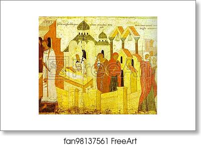 Free art print of The Miracle Worked Over the Deceased Infant. Border scene of St. Alexius, Metropolitan of Moscow, with Scenes from His Life by Dionisii (Dionysius) Free art print of The Miracle Worked Over the Deceased Infant. Border scene of St. Alexius, Metropolitan of Moscow, with Scenes from His Life by Dionisii (Dionysius)