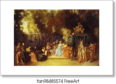 Free art print of Party in the Open Air by Jean-Antoine Watteau