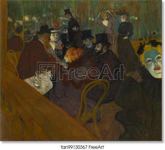 Free art print of At the Moulin Rouge by Henri De Toulouse-Lautrec