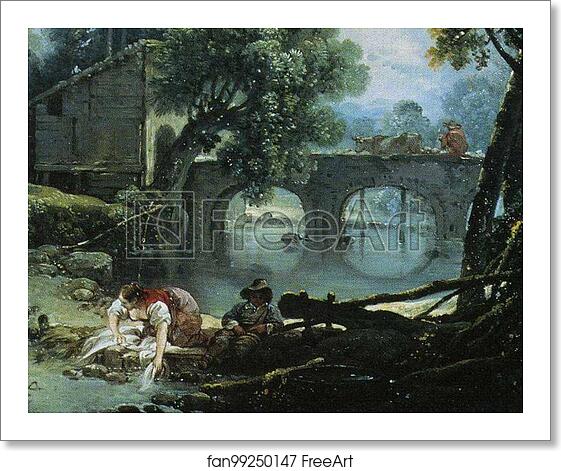 Free art print of Landscape with Washerwomen. Detail by François Boucher Free art print of Landscape with Washerwomen. Detail by François Boucher