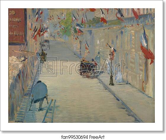 Free art print of The Rue Mosnier with Flags by Édouard Manet Free art print of The Rue Mosnier with Flags by Édouard Manet