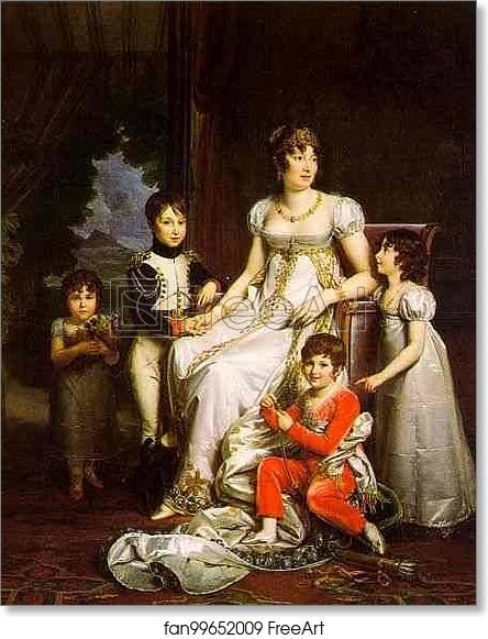 Free art print of Caroline Murat and Her Children by Baron François-Pascal-Simon Gérard