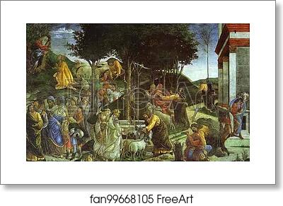 Free art print of Scenes from the Life of Moses by Alessandro Botticelli